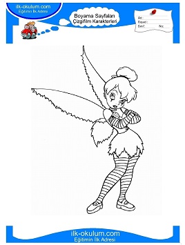 Çocuklar İçin Tinkerbell Boyama Sayfaları 